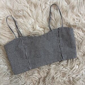Brandy Melville John Galt Cropped Gingham Tank Top